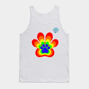 Rainbow Dog Paw / colorful paw / rainbow, Tank Top